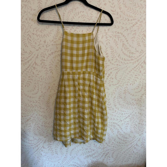 BCBG Yellow and White Gingham Wrap Mini Dress - Picture 6 of 9